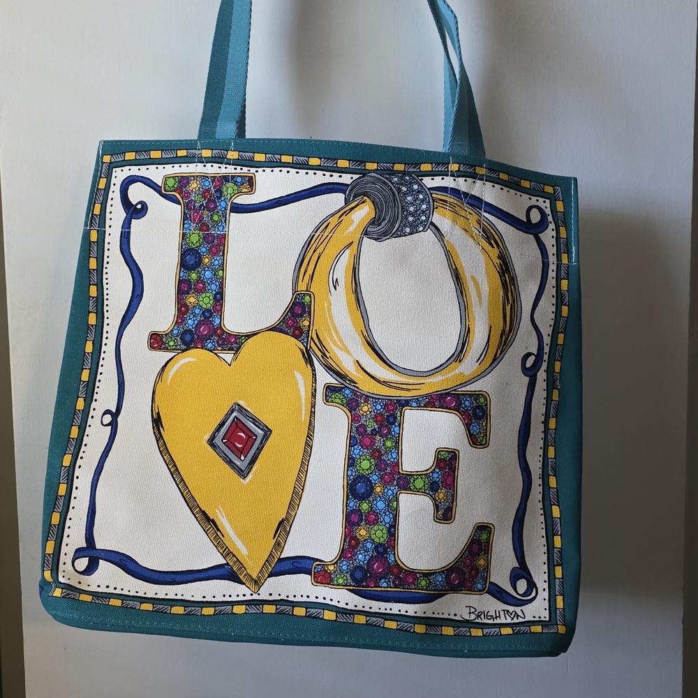 Brighton Charmed Love Canvas Tote NWT